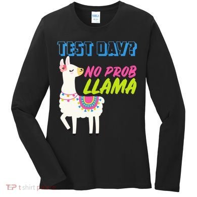 Test Day? No Probllama  Women's Long Sleeve Shirt