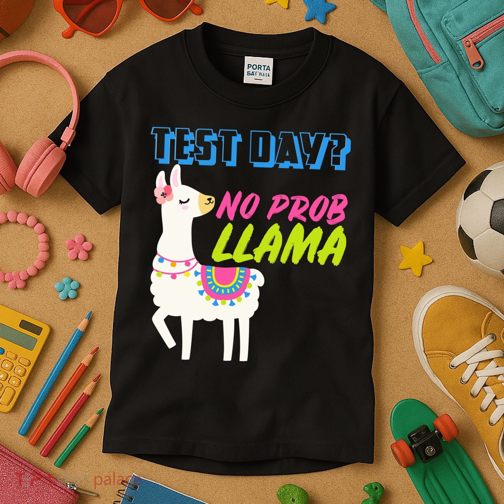 Test Day? No Probllama  Kids T-Shirt