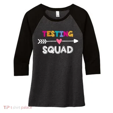 Testing Squad  Women's Tri-Blend 3/4-Sleeve Raglan Shirt