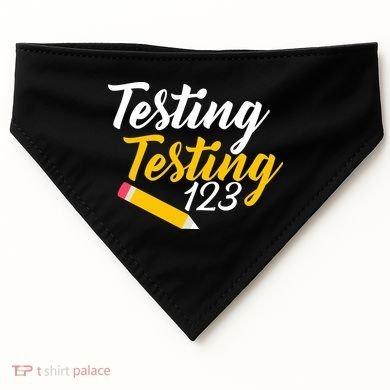 Testing Testing 123 Pencil USA-Made Doggie Bandana