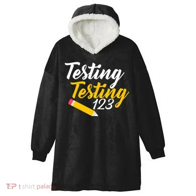 Testing Testing 123 Pencil Hooded Wearable Blanket