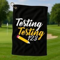 Testing Testing 123 Pencil Golf Towel thumb 1