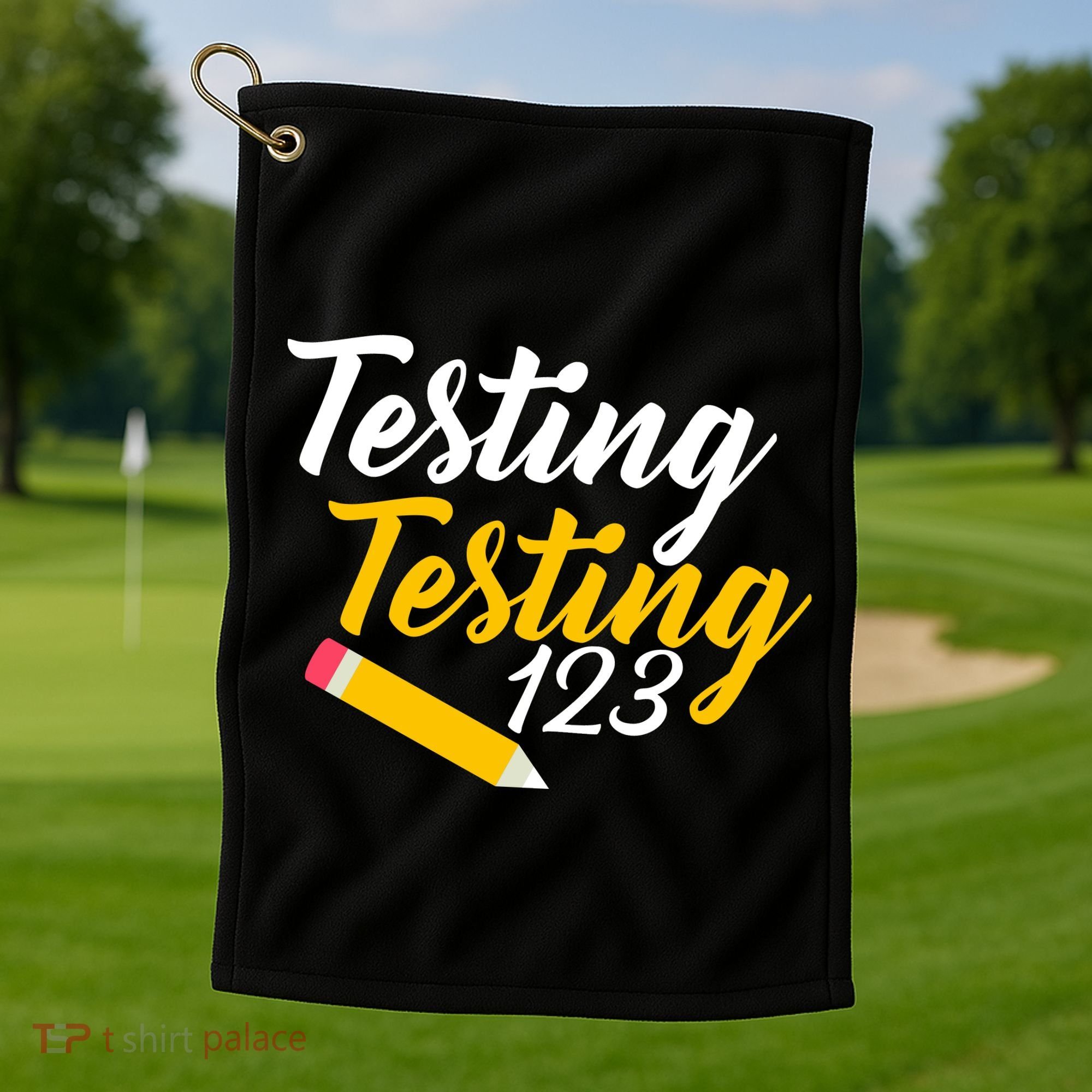 Testing Testing 123 Pencil Golf Towel