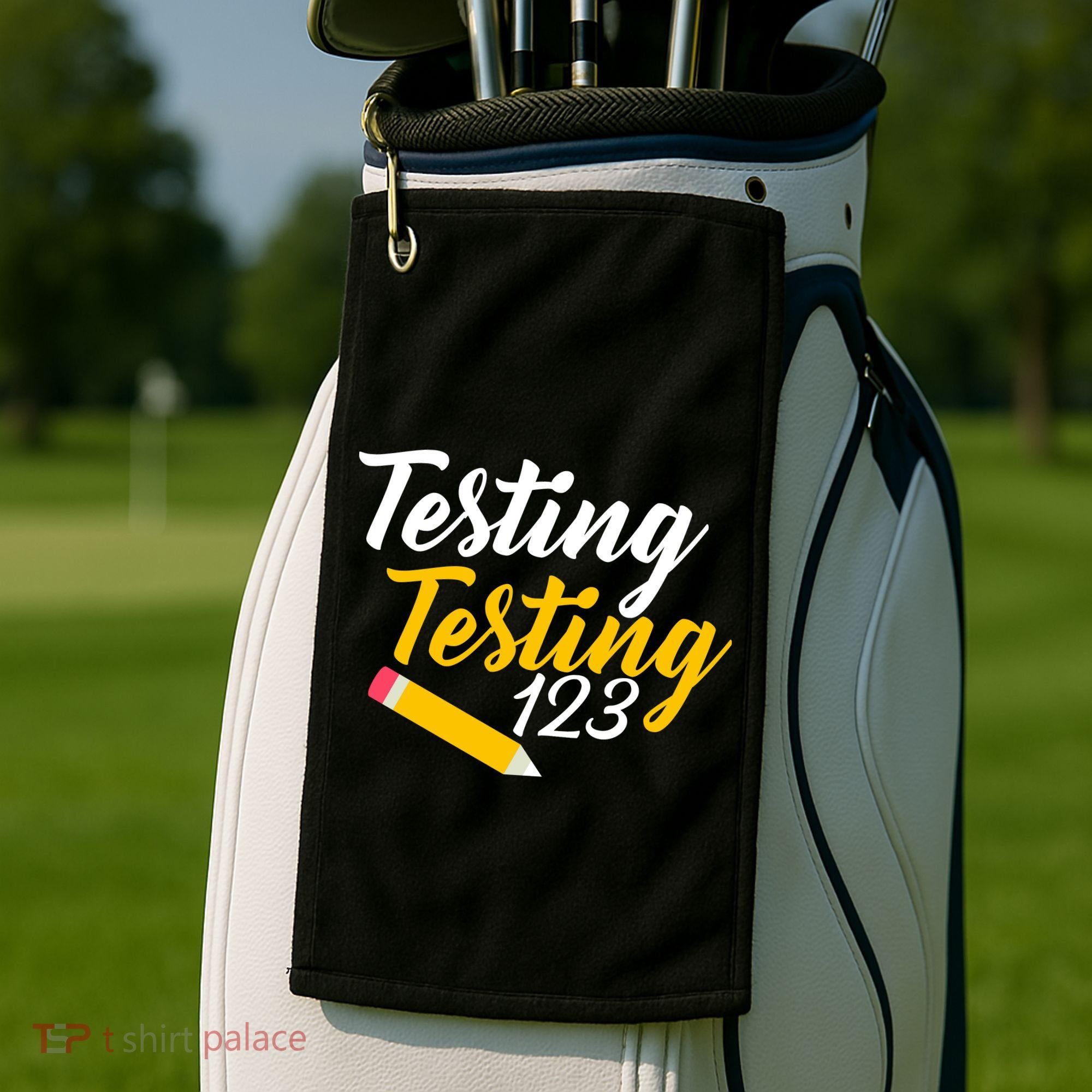 Testing Testing 123 Pencil Golf Towel