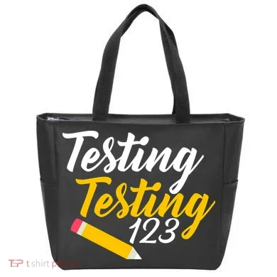 Testing Testing 123 Pencil Tote Bag