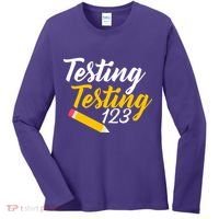 Testing Testing 123 Pencil Women's Long Sleeve Shirt thumb 0