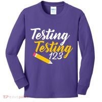Testing Testing 123 Pencil Kids Long Sleeve Shirt thumb 0