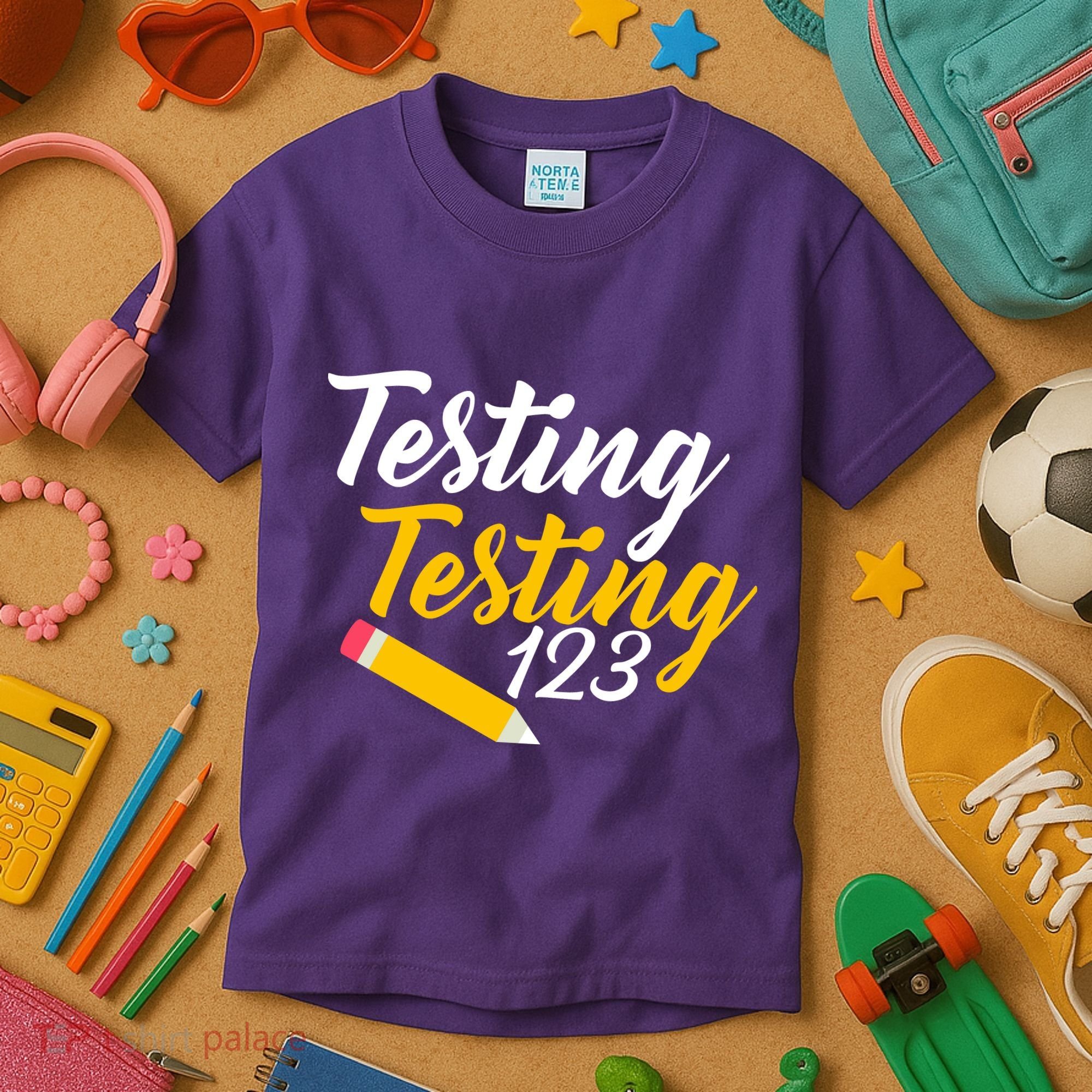 Testing Testing 123 Pencil Kids T-Shirt