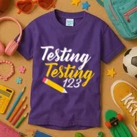 Testing Testing 123 Pencil Kids T-Shirt thumb 3
