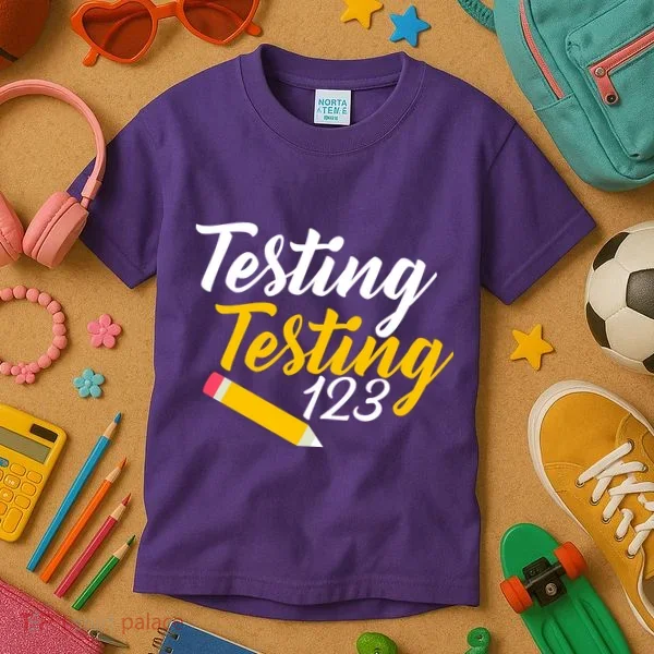 Testing Testing 123 Pencil Kids T-Shirt