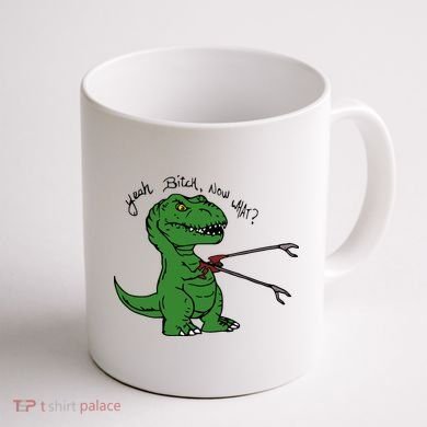 TRex Evolved T Rex With Grabbers Coffee Mug back
