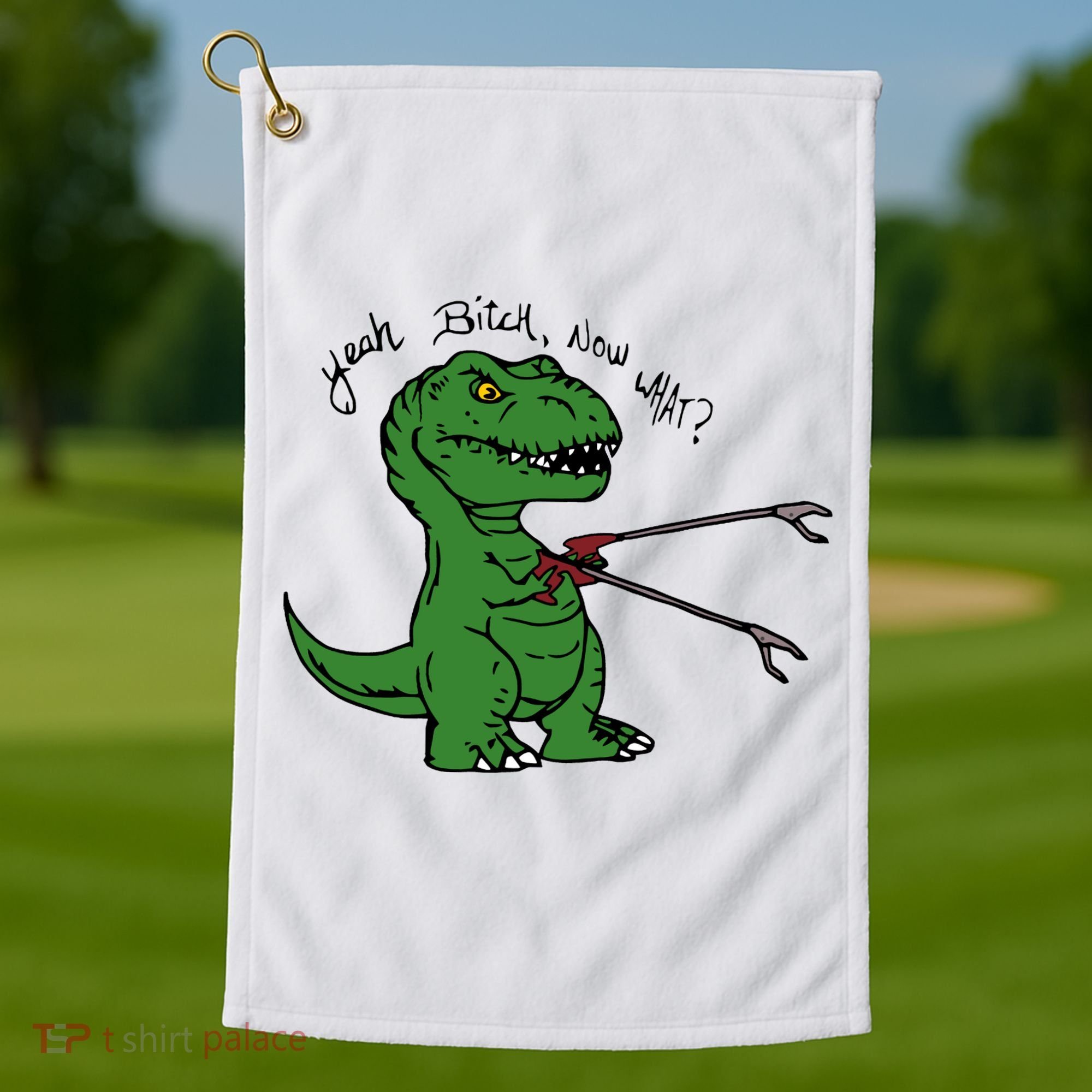 TRex Evolved T Rex With Grabbers Golf Towel