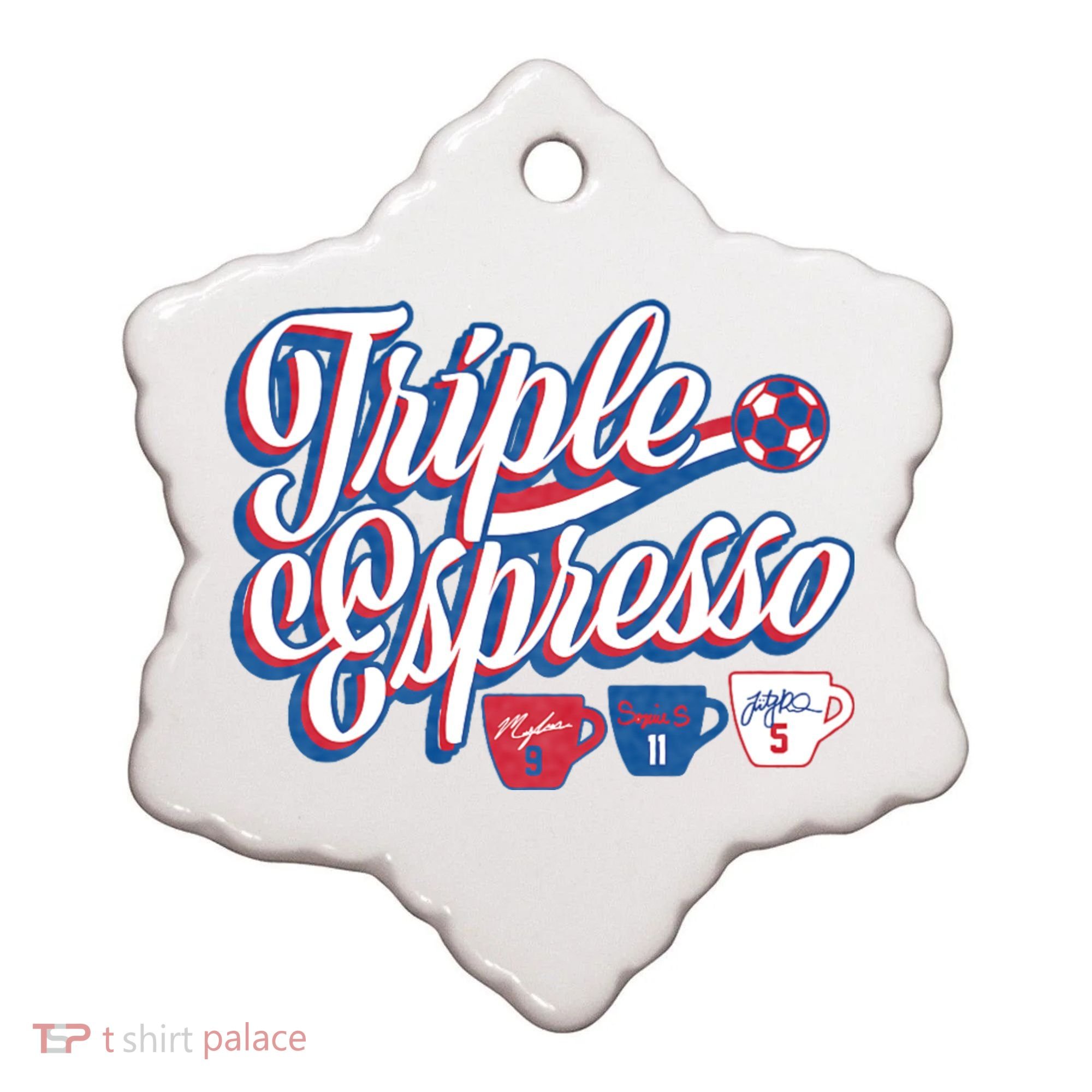Triple Espresso Ceramic Ornament