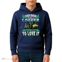 Tough Enough To Be A Logger For Skidder Drivers Kids Hoodie thumb 4