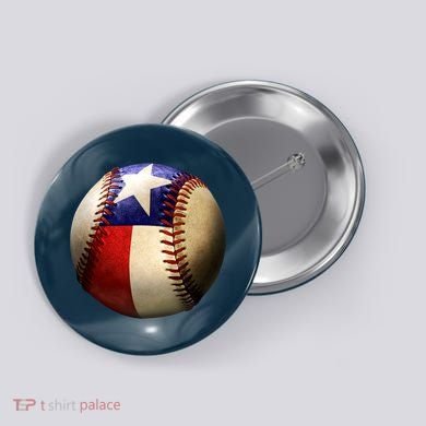 Texas Baseball Button