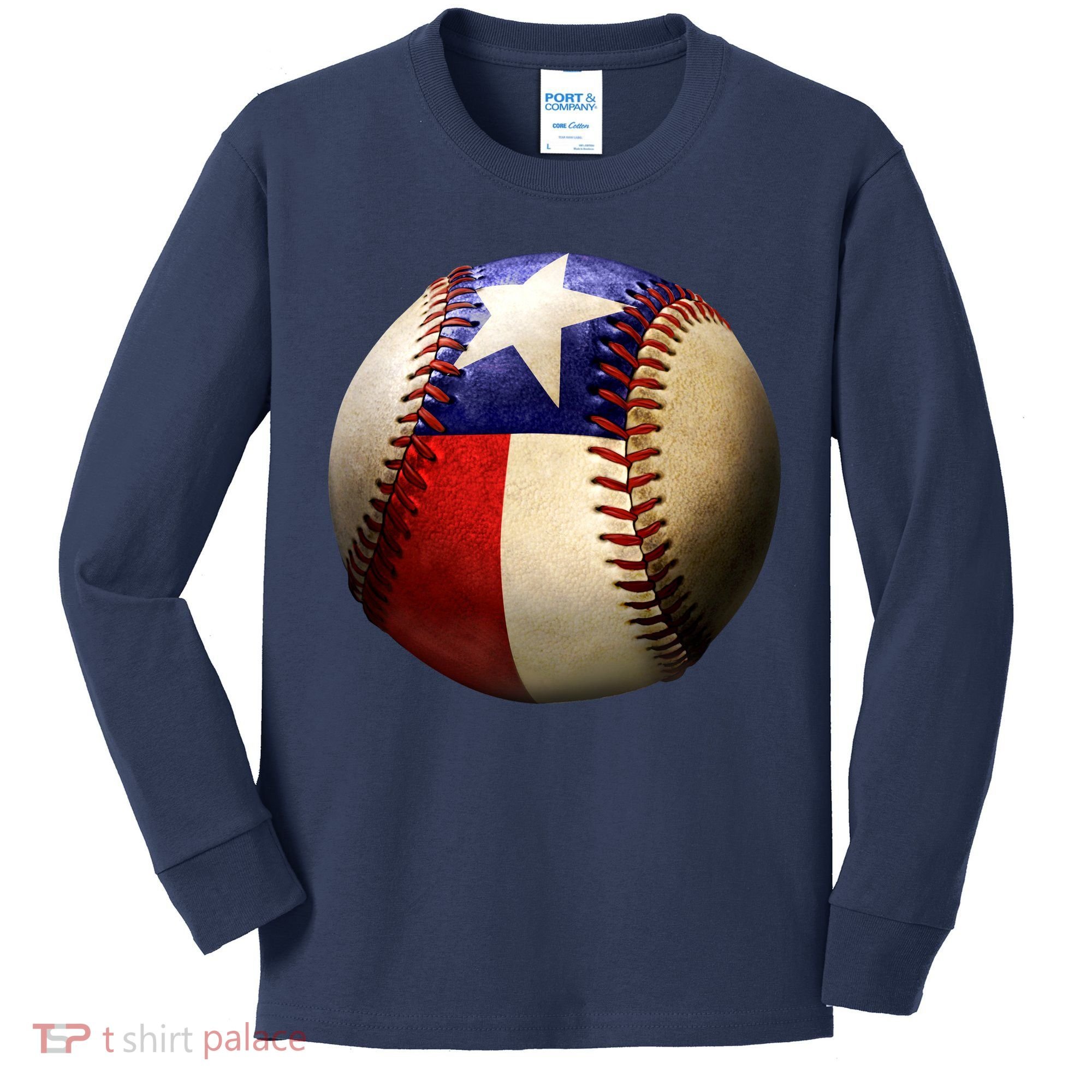 Texas Baseball Kids Long Sleeve Shirt