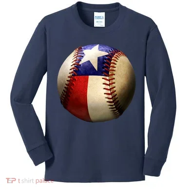Texas Baseball Kids Long Sleeve Shirt