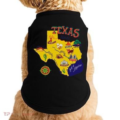 Texas Cartoon Map Doggie Tank