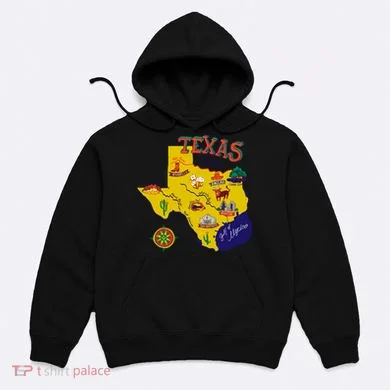 Texas Cartoon Map Hoodie