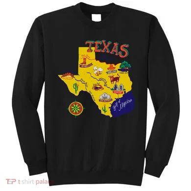 Texas Cartoon Map Sweatshirt