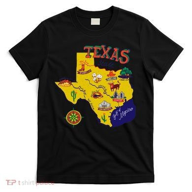 Texas Cartoon Map T-Shirt