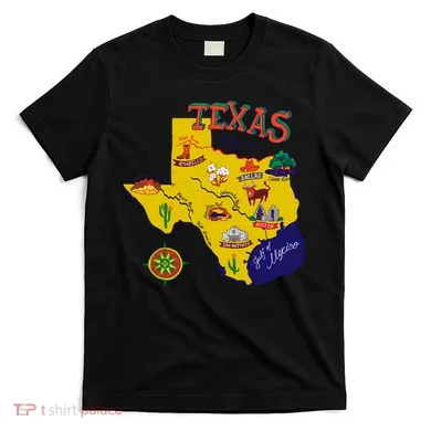 Texas Cartoon Map T-Shirt