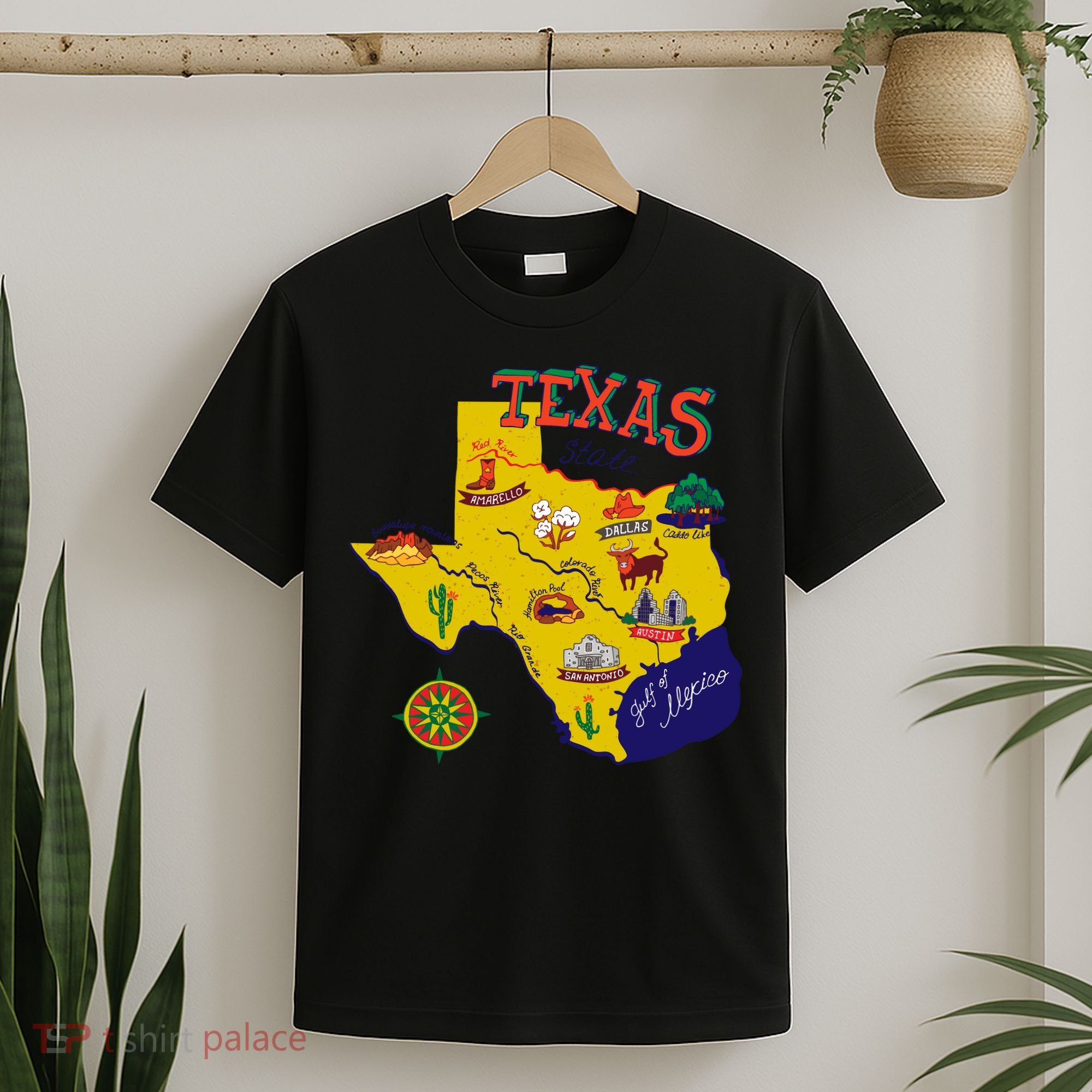Texas Cartoon Map T-Shirt