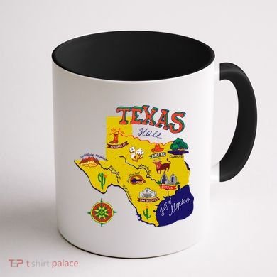 Texas Cartoon Map Coffee Mug back