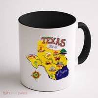 Texas Cartoon Map Coffee Mug thumb 1