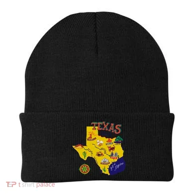 Texas Cartoon Map Beanie