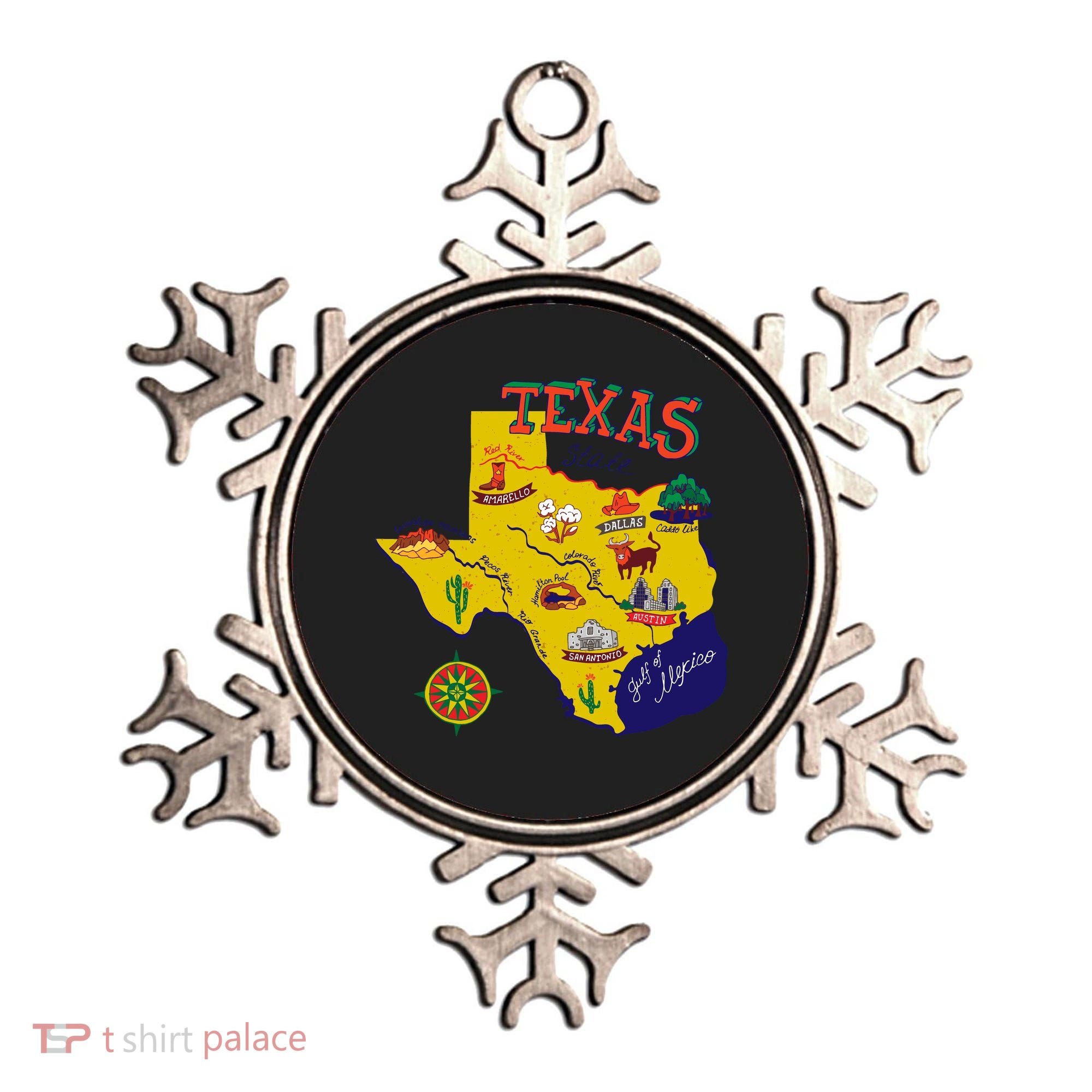 Texas Cartoon Map Ornament