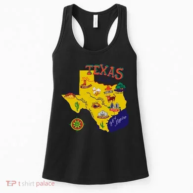 Texas Cartoon Map Women's Tank Top