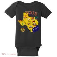 Texas Cartoon Map Baby Bodysuit thumb 0
