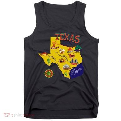 Texas Cartoon Map Tank Top