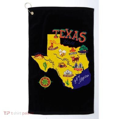 Texas Cartoon Map Golf Towel