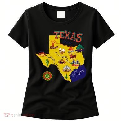 Texas Cartoon Map Women's T-Shirt