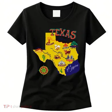Texas Cartoon Map Women's T-Shirt