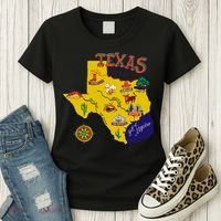 Texas Cartoon Map Women's T-Shirt thumb 3