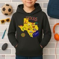 Texas Cartoon Map Kids Hoodie thumb 2