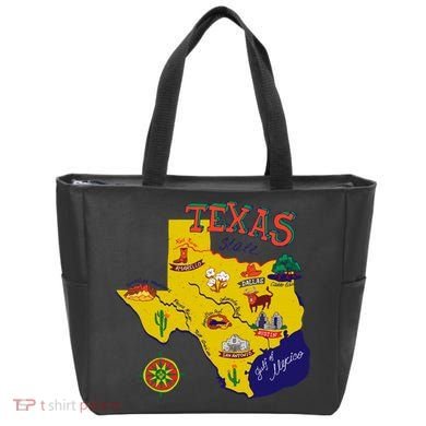 Texas Cartoon Map Tote Bag