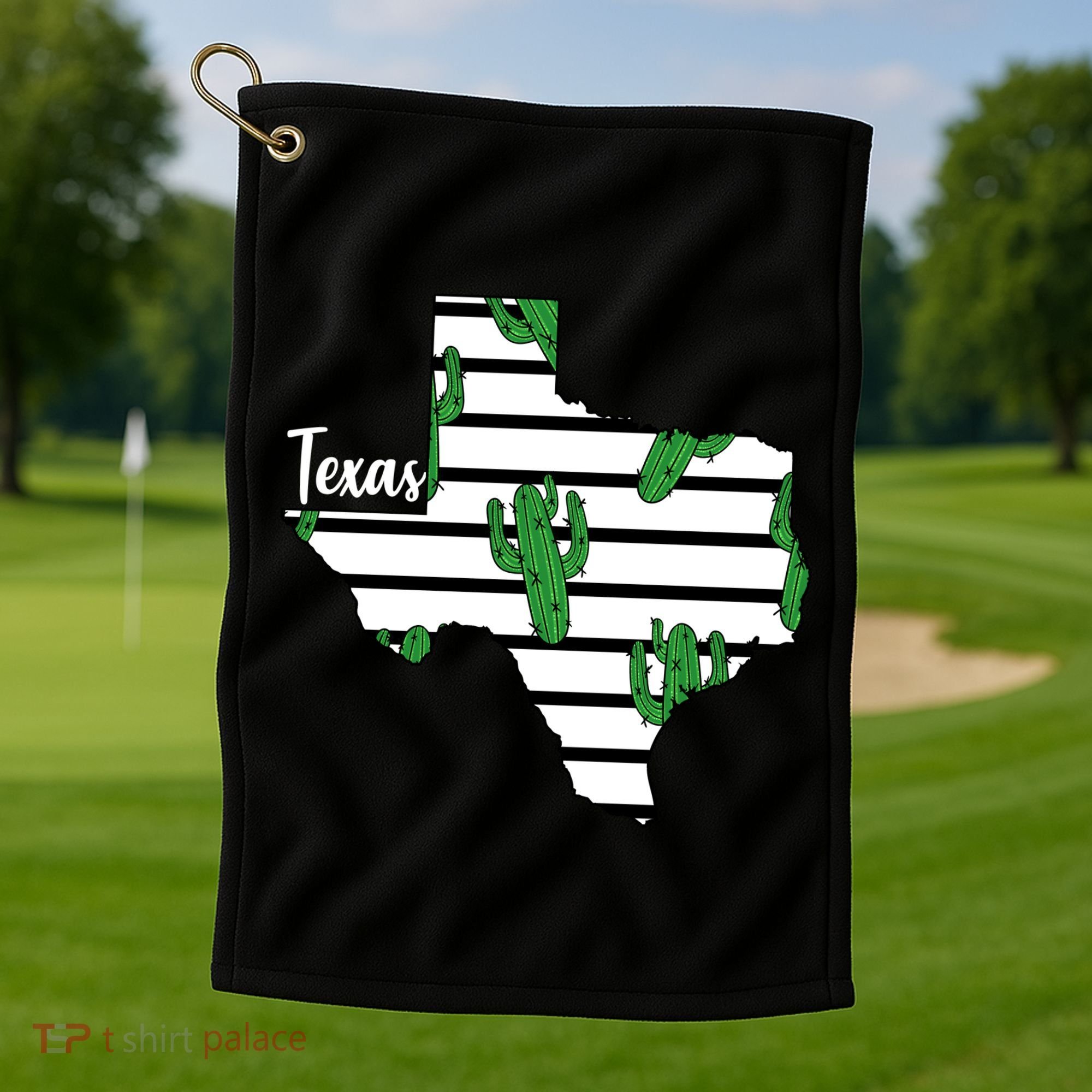 Texas Floral Cactus Golf Towel