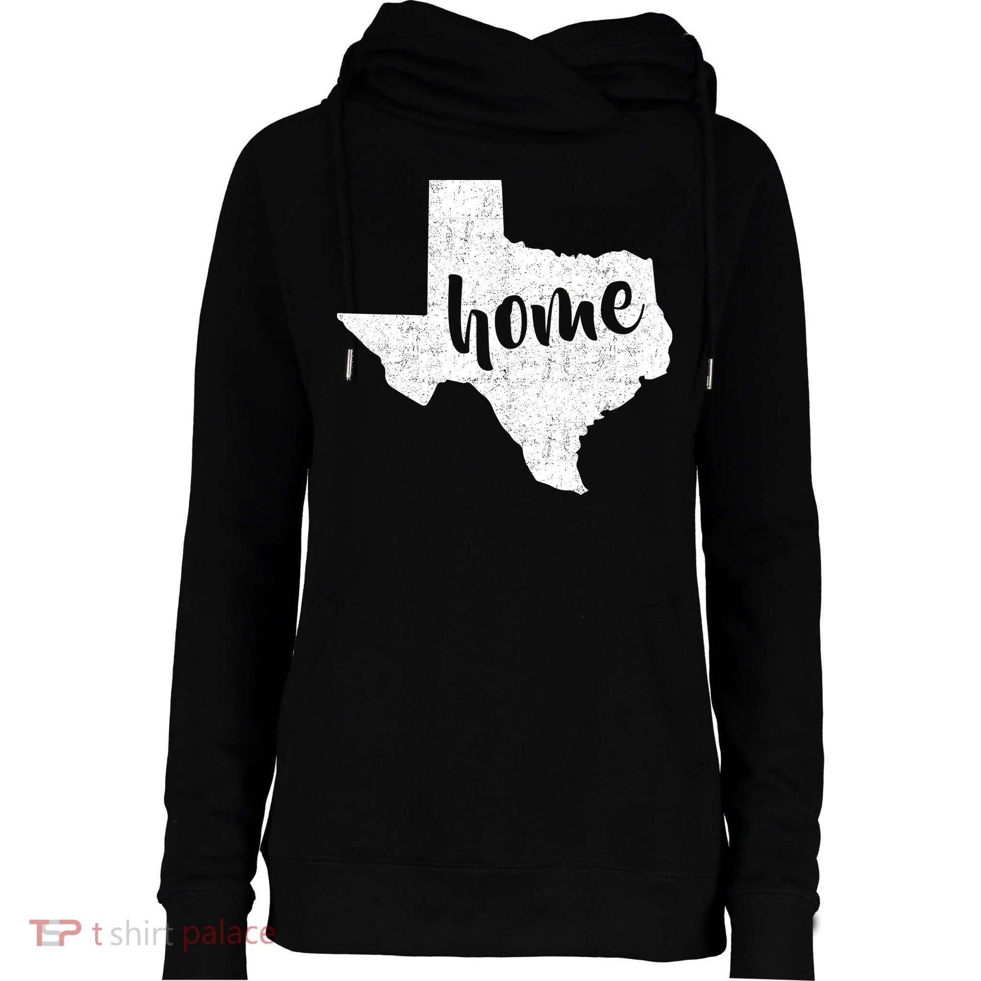 Texas Home State Womens Funnel Neck Pullover Hood