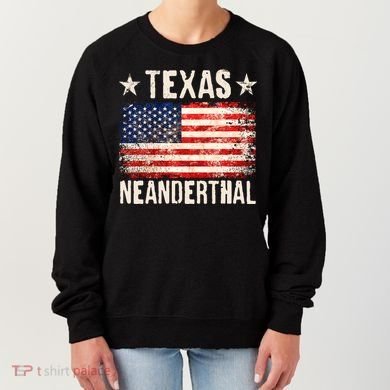 Texas Neanderthal Distressed US Flag Women's Sweatshirt