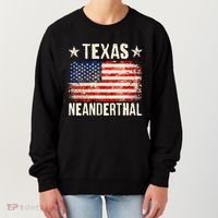 Texas Neanderthal Distressed US Flag Women's Sweatshirt thumb 0