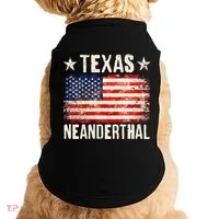 Texas Neanderthal Distressed US Flag Doggie Tank thumb 0
