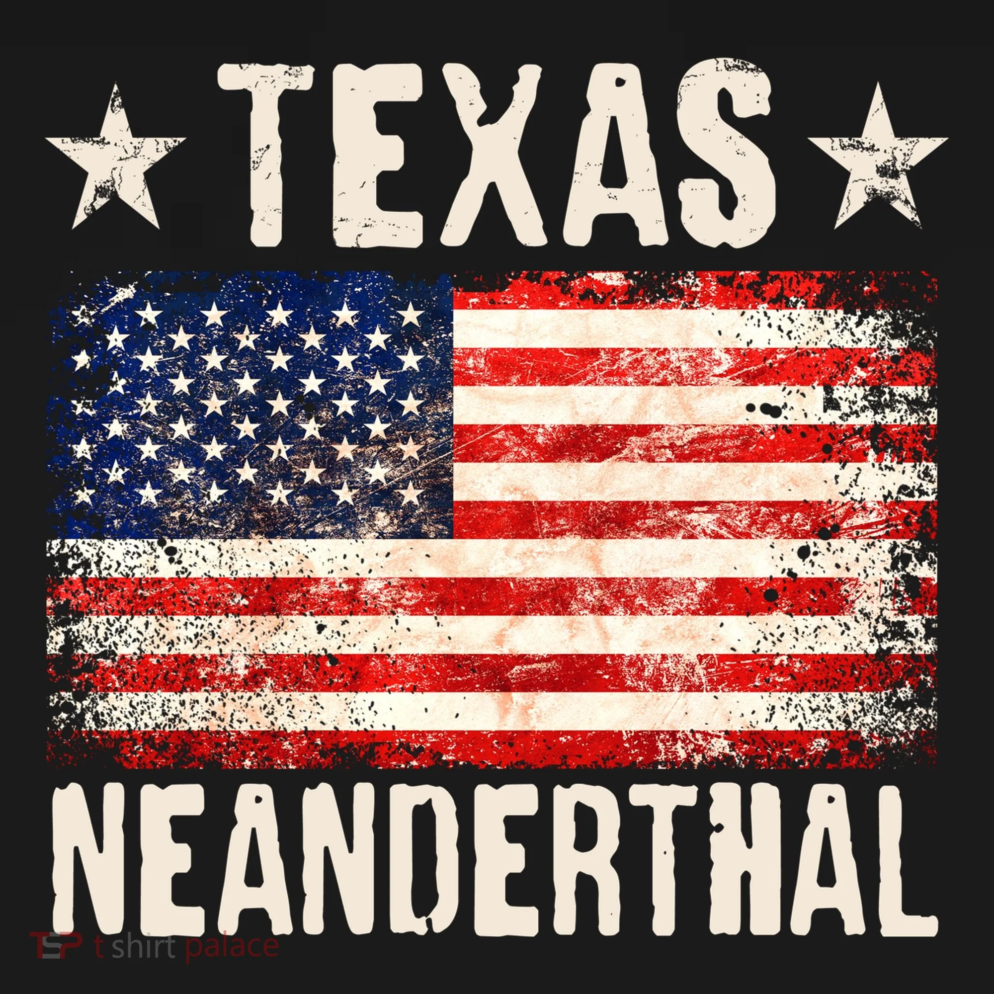 Texas Neanderthal Distressed US Flag Doggie Tank