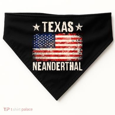 Texas Neanderthal Distressed US Flag USA-Made Doggie Bandana