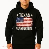 Texas Neanderthal Distressed US Flag Hoodie thumb 2