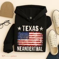 Texas Neanderthal Distressed US Flag Hoodie thumb 4