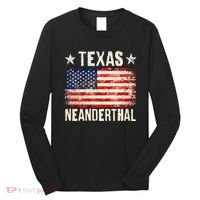 Texas Neanderthal Distressed US Flag Long Sleeve Shirt thumb 0